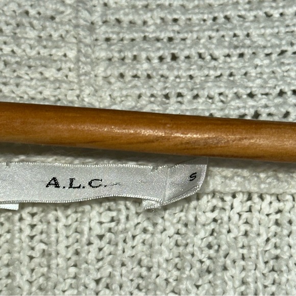 A.L.C. Cream Faux Wrap Deep Vneck Knit Sweater - Picture 8 of 9